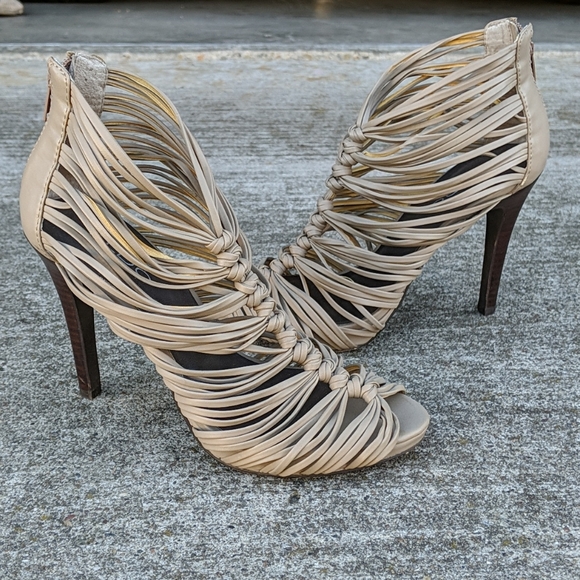 EUC Aldo Caged Heels, Beige, 38/8 - Picture 1 of 10